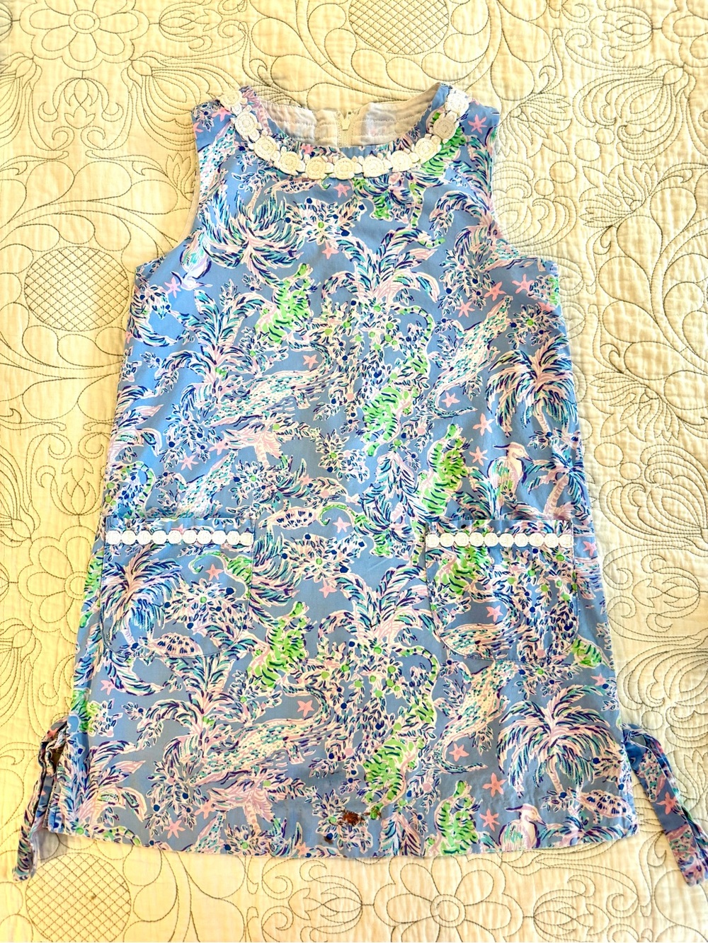 Lilly Pulitzer Light Blue Tropical Floral Shift Dress